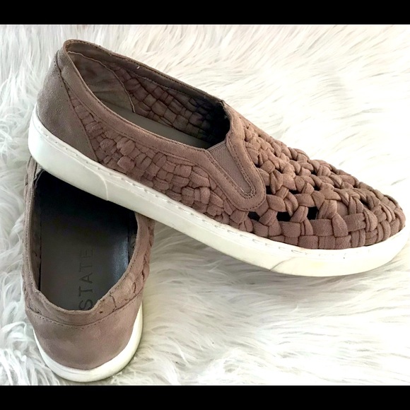 1.State Delfin Braided Slip On Comfort Sneakers Taupe Sz 8.5 - Picture 3 of 6